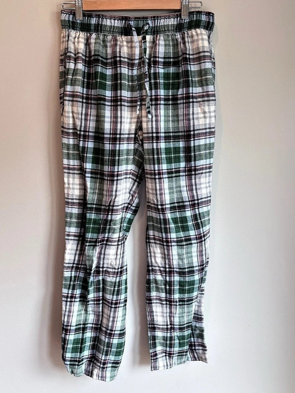 The Black Dog Freeport Flannel Pant Green & White Plaid Pants Small